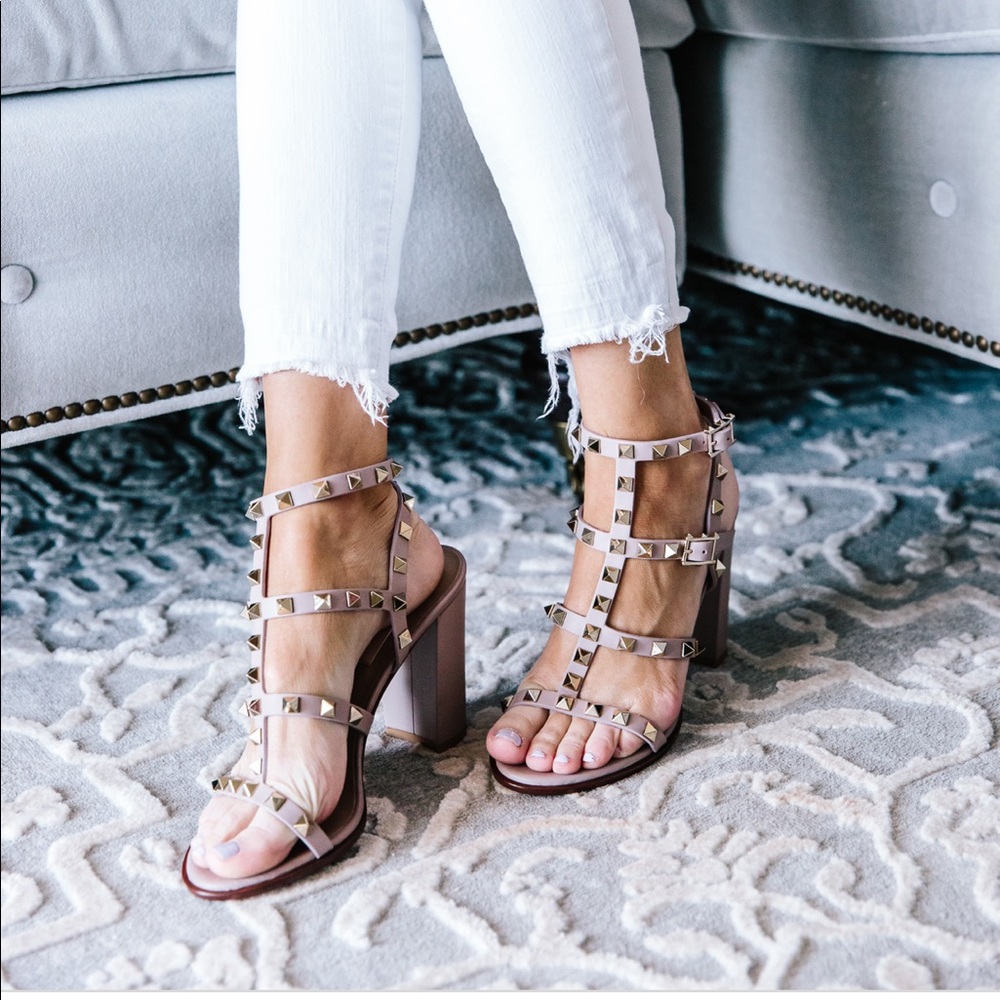 Valentino metallic rockstud sandals